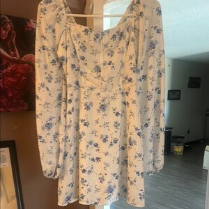 Floral Blue and White Women's Dress